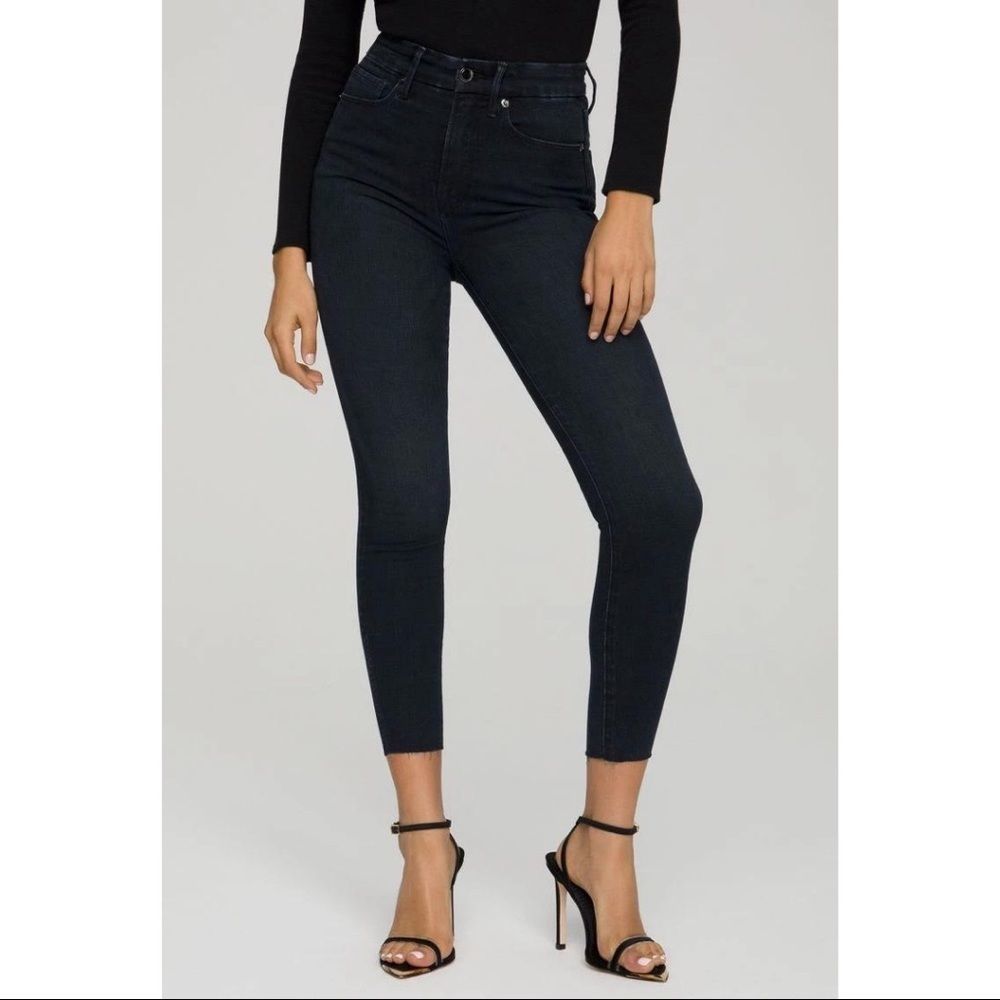 NWT Good American Good Waist Cropped Jeans B631